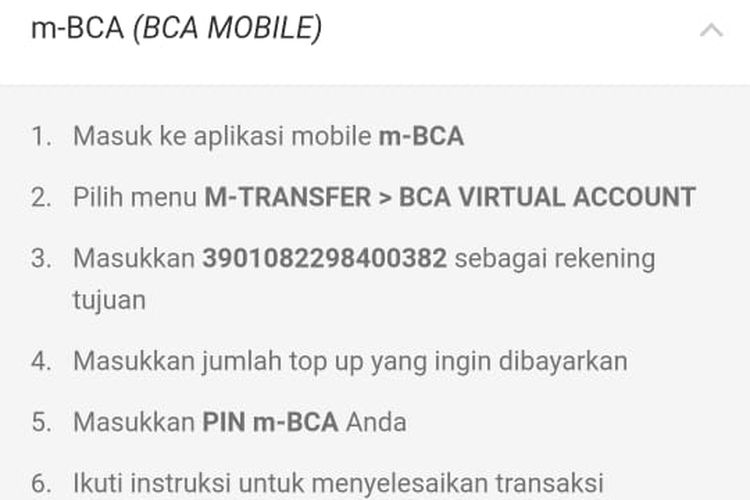 Kode Transfer BCA ke DANA